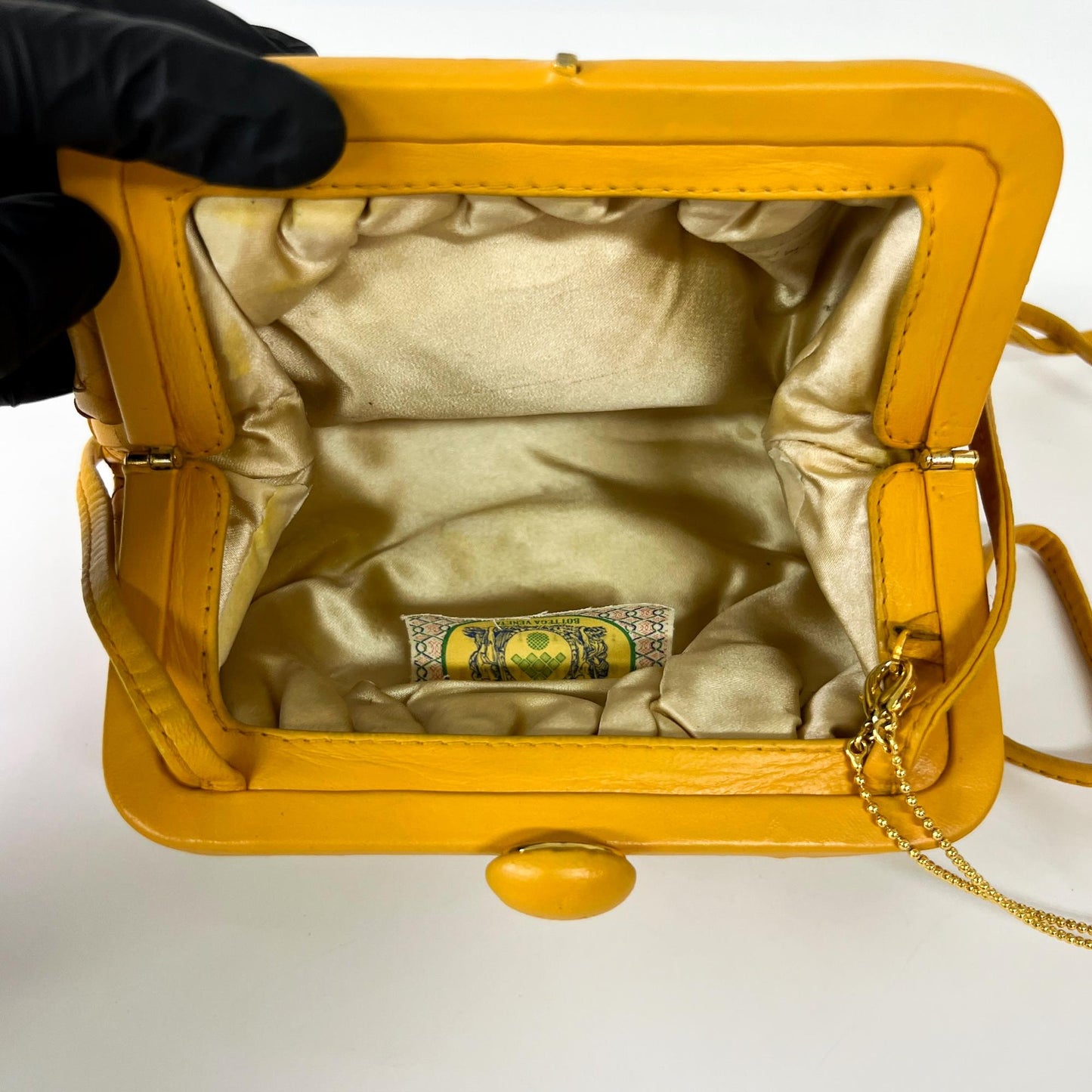 Bottega Veneta Vintage Intrecciato Weaving Bag Mustard