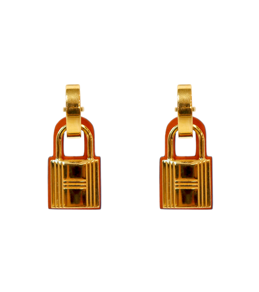 Hermès Oakley gold earrings