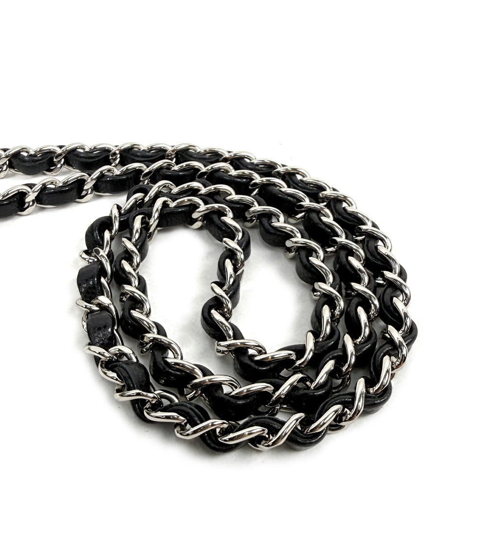 Chanel Black Caviar Quilted CC Chain Shoulder Bag with Built-in Chip
