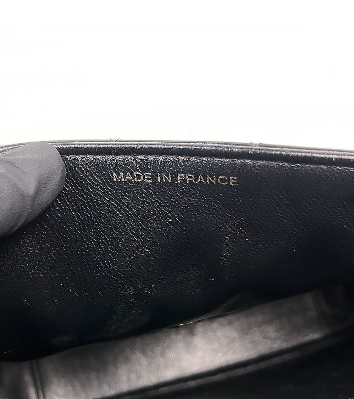 Chanel Saw Black Patent Quilted CC Flap Shoulder Bag