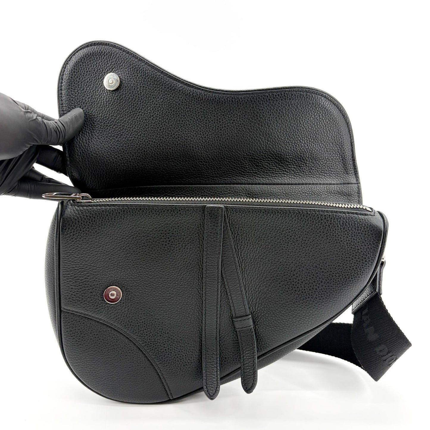 Dior Men's Saddle Bag Black Grain Calfskin