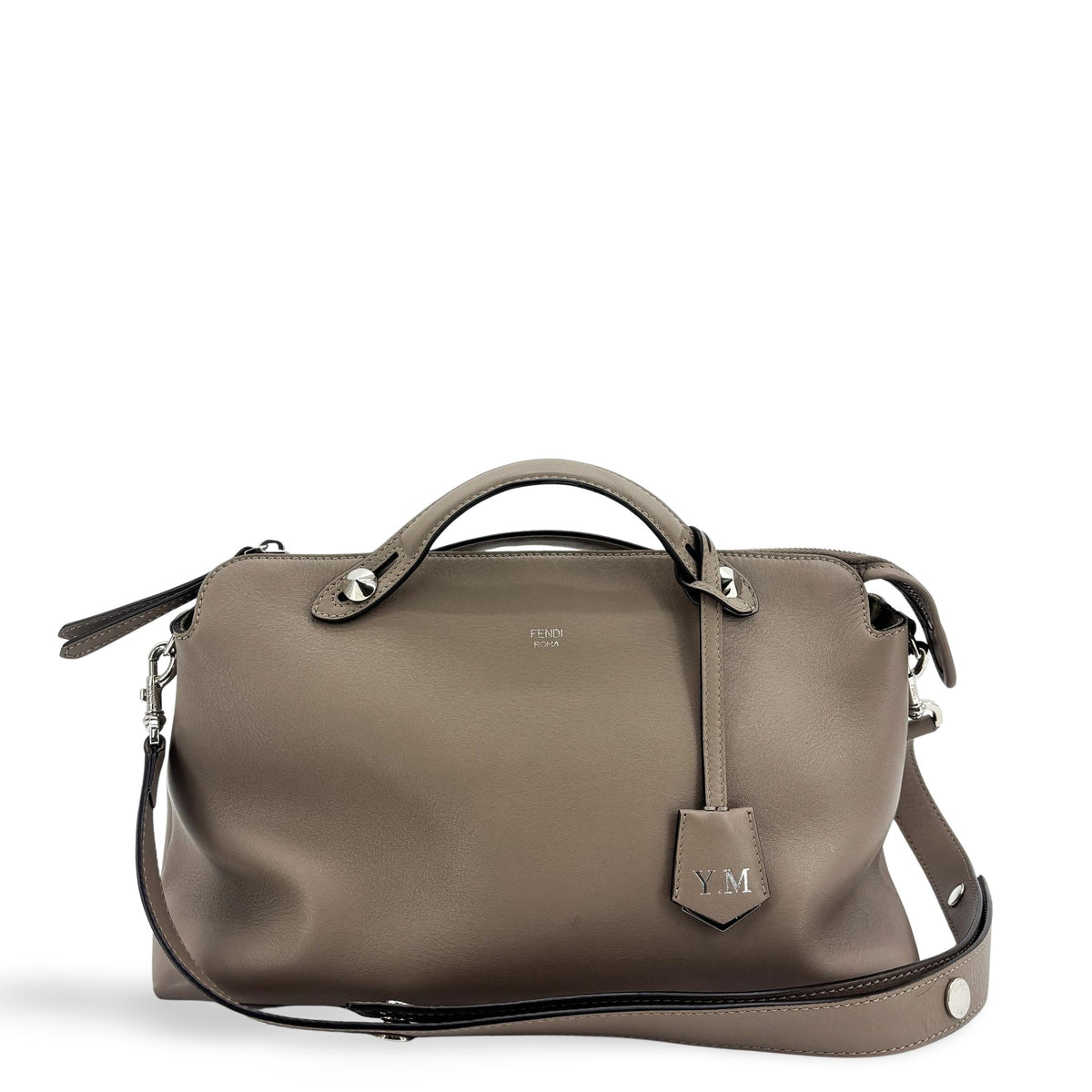Fendi By The Way Medium Shoulder Bag Taupe Silver