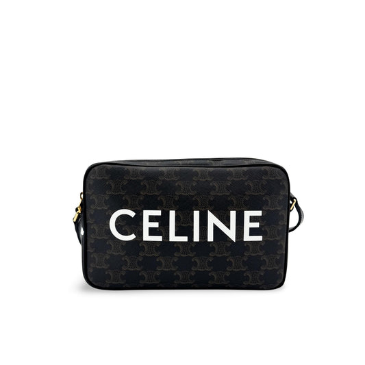 Celine Medium Camera Bag Triomphe Canvas Black