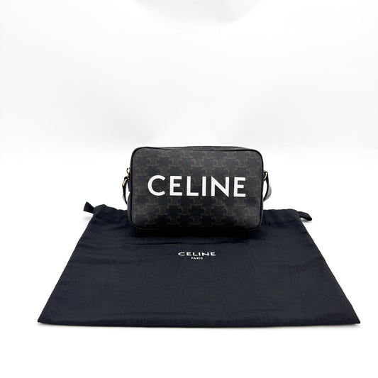 Celine Medium Camera Bag Triomphe Canvas Black