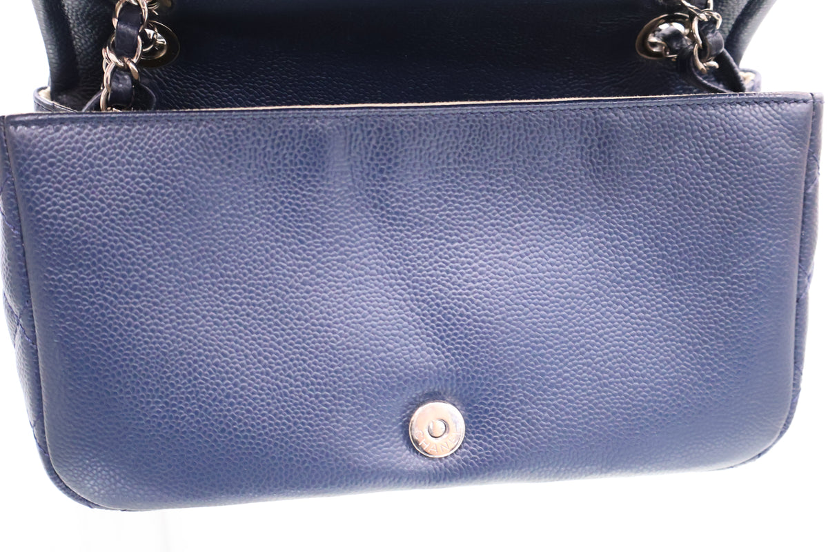 Timeless CC Caviar Flap Navy Shoulder Bag