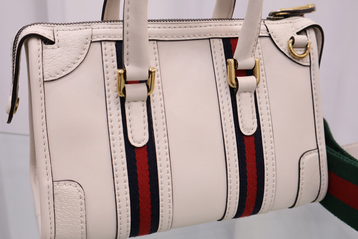 Bauleto Mini Top Handle White Tote Shoulder Bag 715771