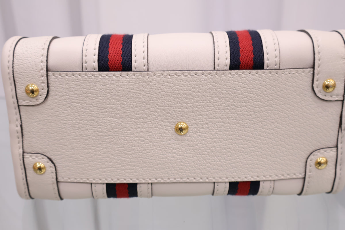 Bauleto Mini Top Handle White Tote Shoulder Bag 715771