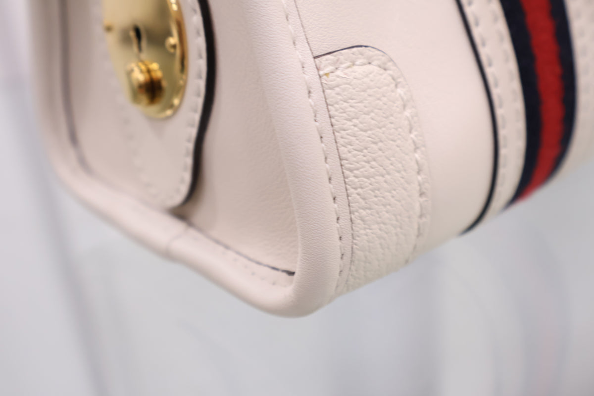 Bauleto Mini Top Handle White Tote Shoulder Bag 715771