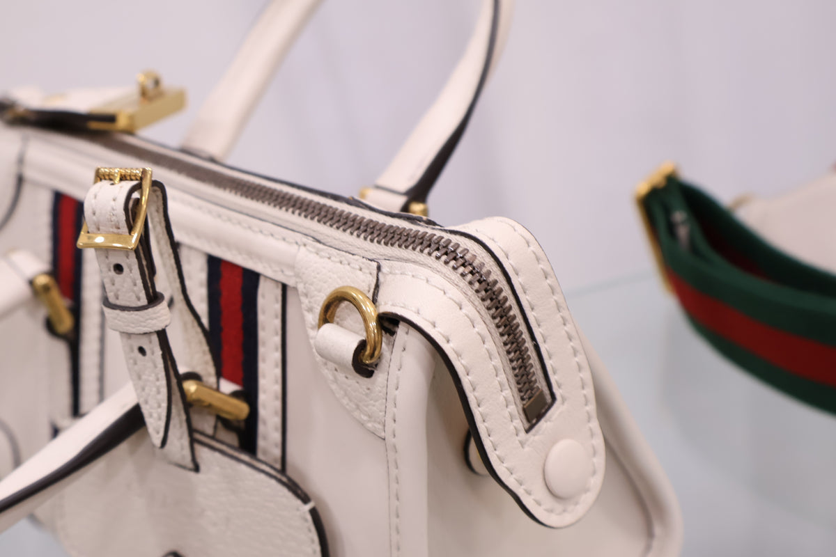 Bauleto Mini Top Handle White Tote Shoulder Bag 715771