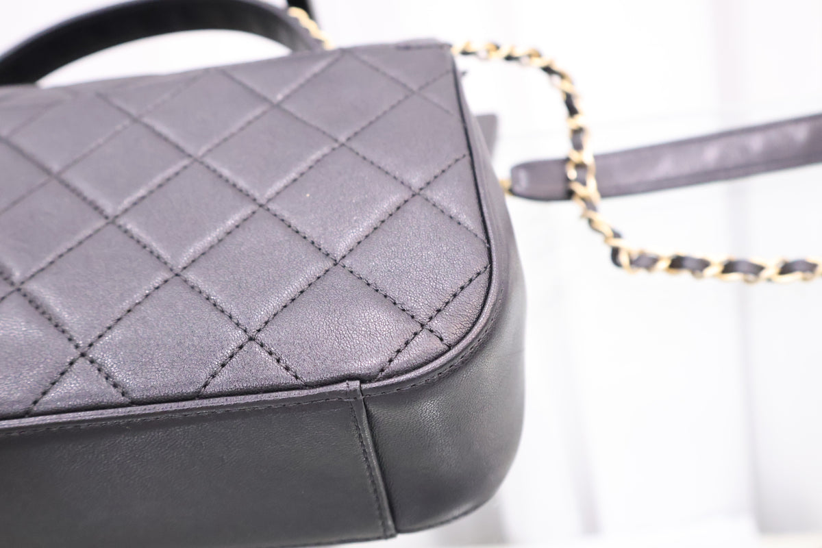 Infinity Top Handle Black Tote Shoulder Bag AS0970