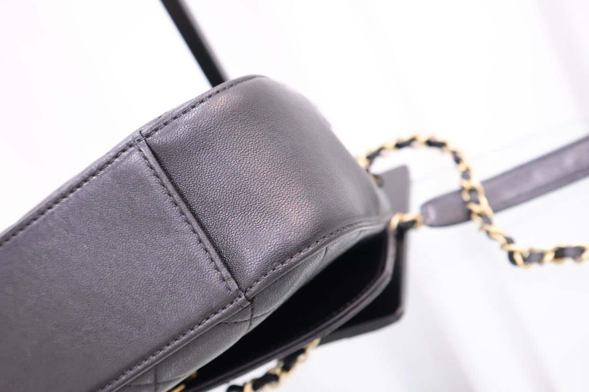 Infinity Top Handle Black Tote Shoulder Bag AS0970