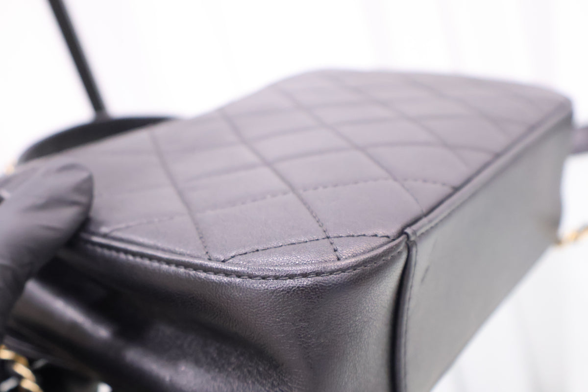 Infinity Top Handle Black Tote Shoulder Bag AS0970