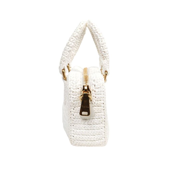 Miu Miu White Arcady Crochet Tote
