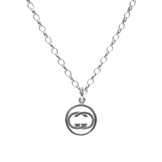 Gucci Round Interlocking G Silver Necklace