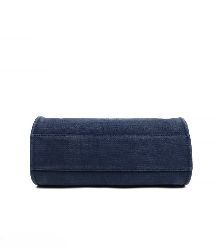 Chanel Navy Canvas Deauville Bag with Built-in Chip