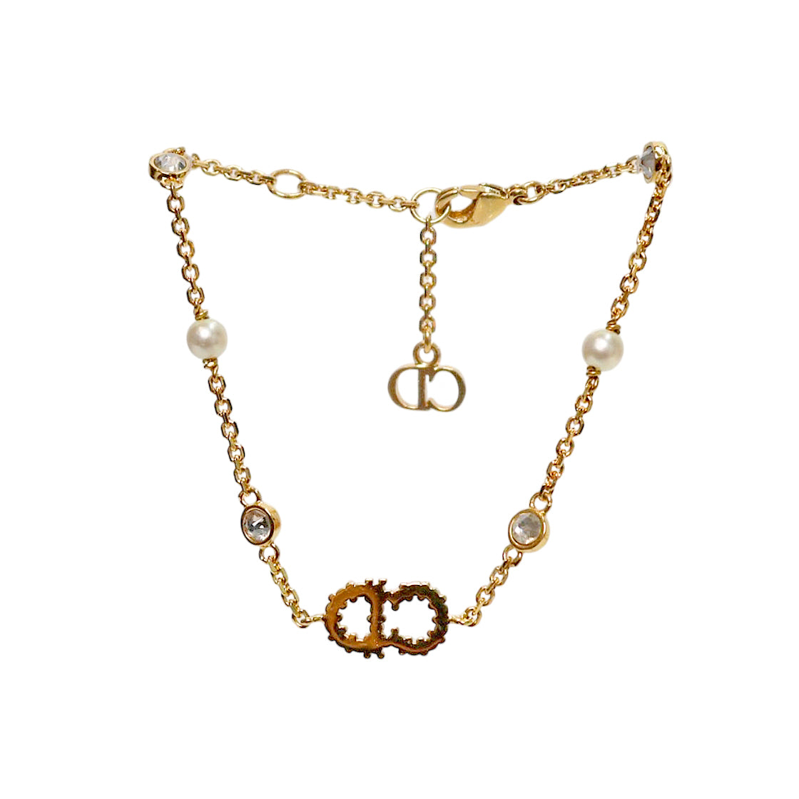 Dior Cubic Claire D Rune Gold Bracelet