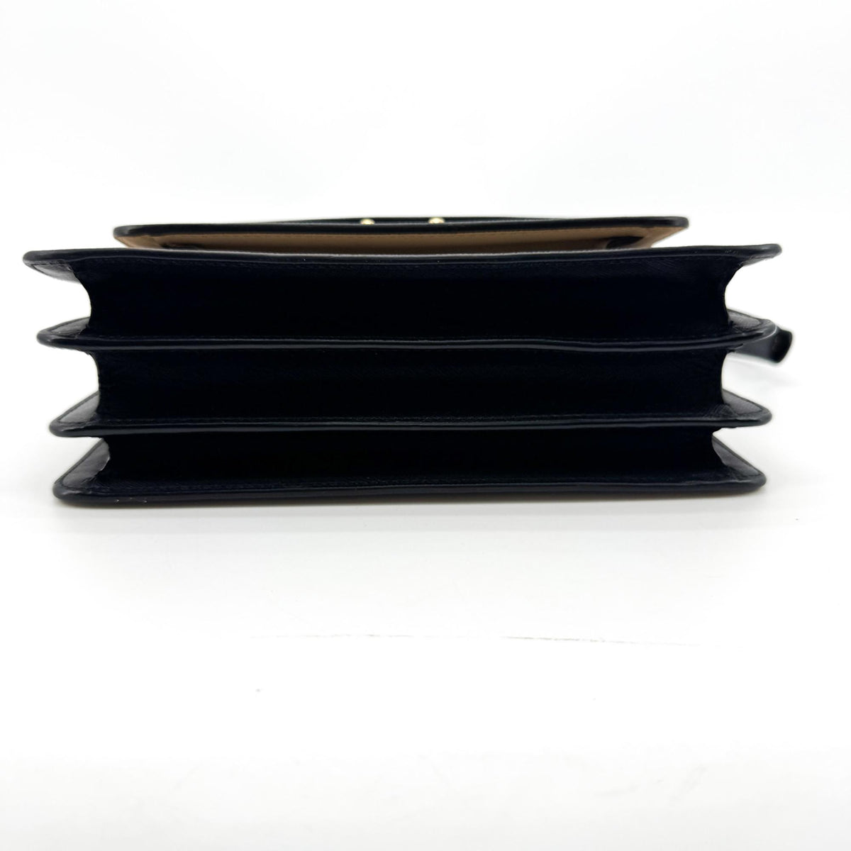 Marni Saffiano Trunk Bag Medium Black Beige