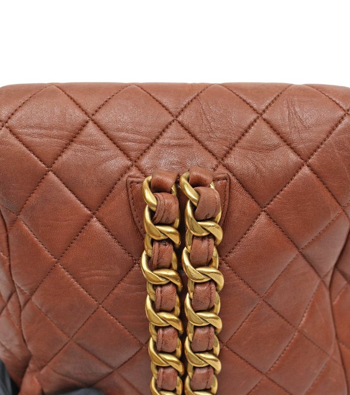 Chanel Brown Lambskin Dumas Backpack