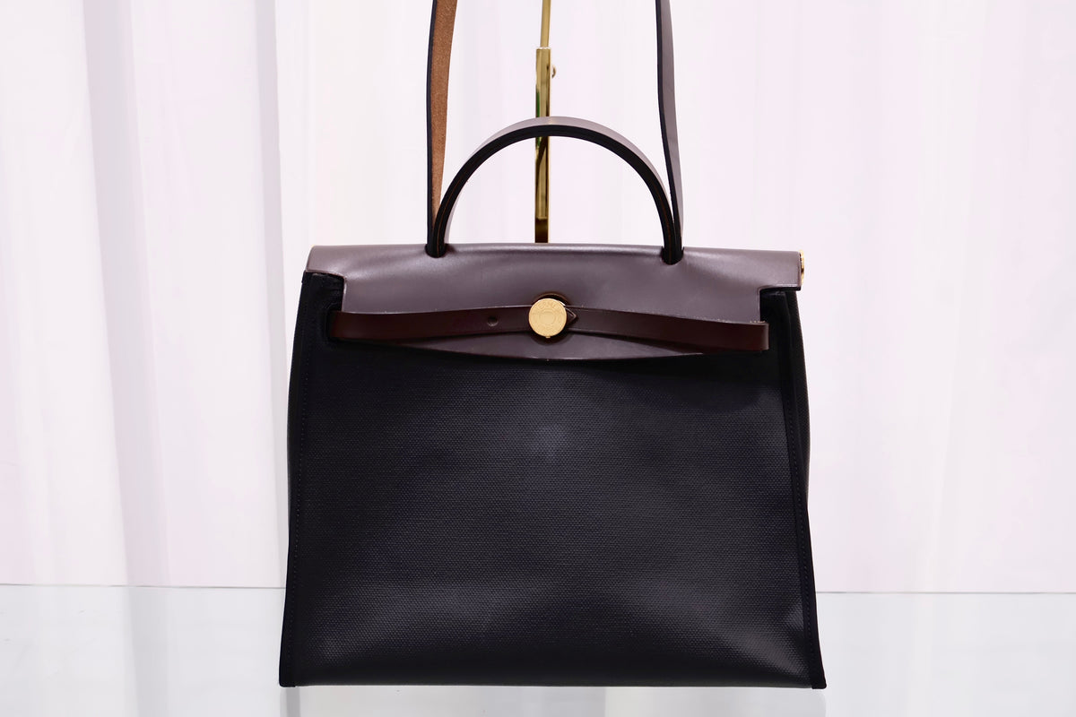 Herbag Zip 31 Sellier Berlin Noir Ecrou Noir Ebene Tote Bag H072069