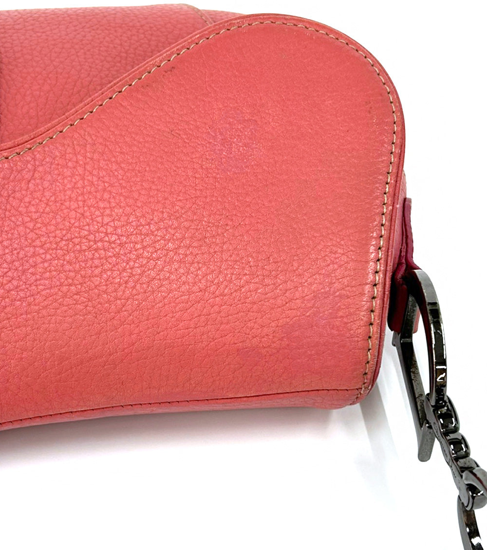 Dior Pink Leather Saddle Shoulder Bag