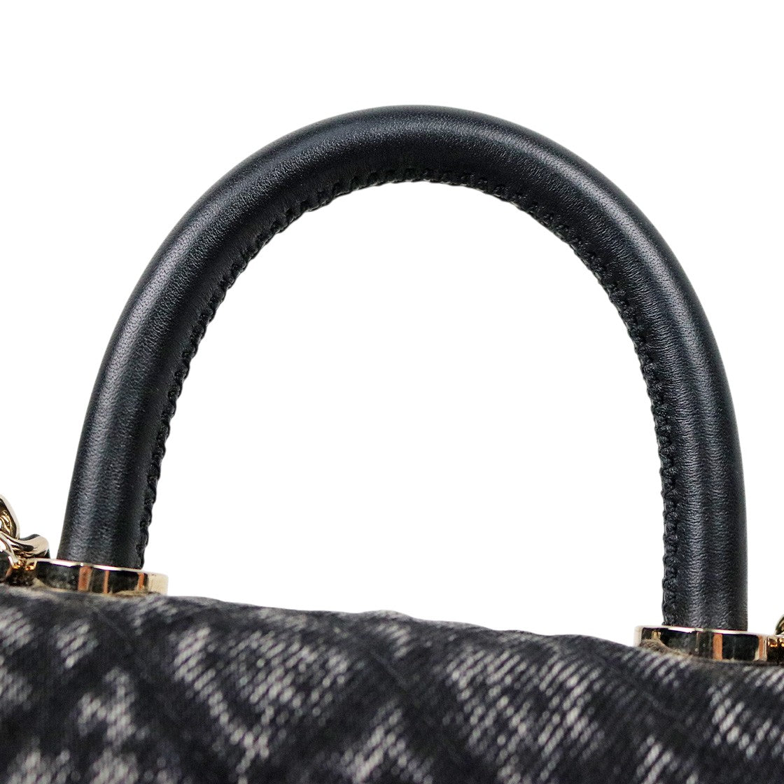 Chanel Black Denim Top Handle Bag
