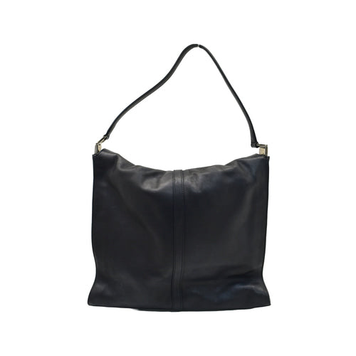 Black leather shoulder bag
