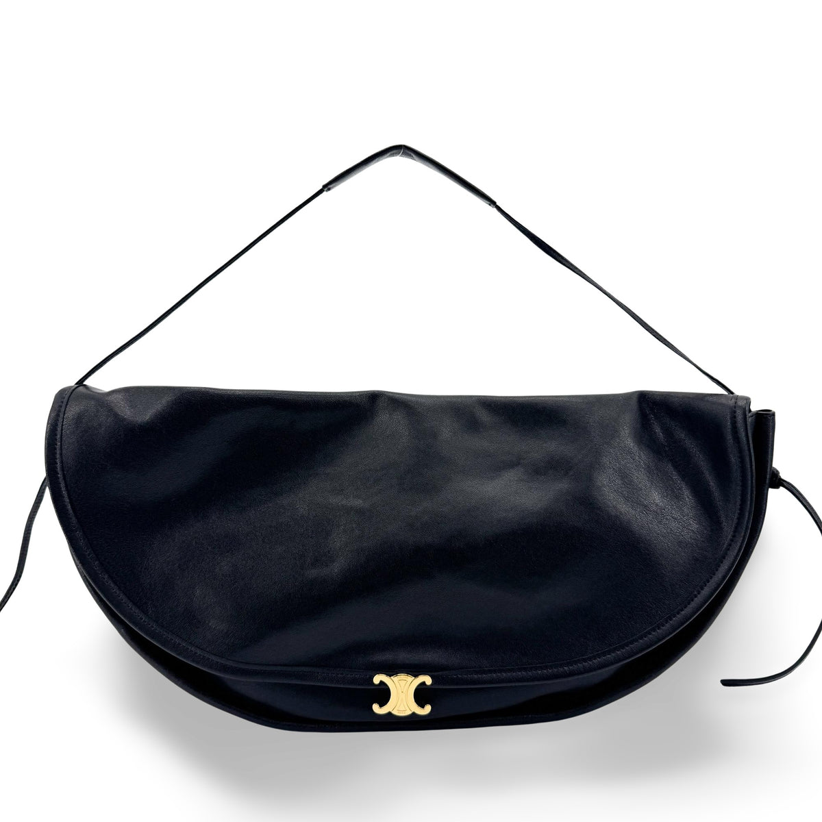 Celine Triomphe Soft Leather Crossbody Bag Black