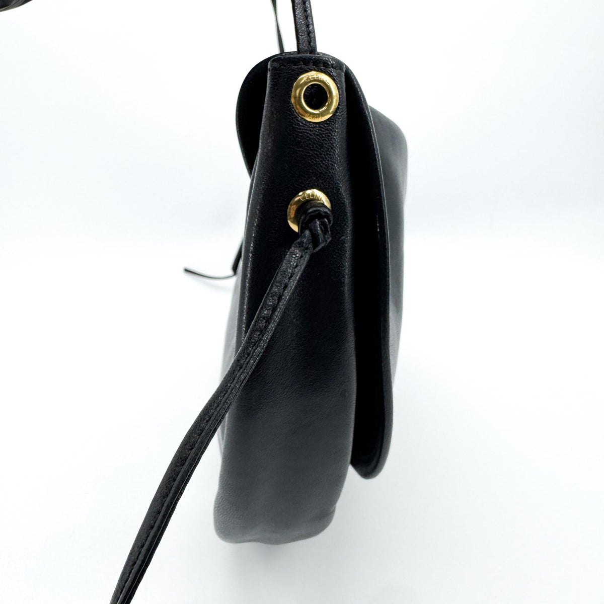 Celine Triomphe Soft Leather Crossbody Bag Black
