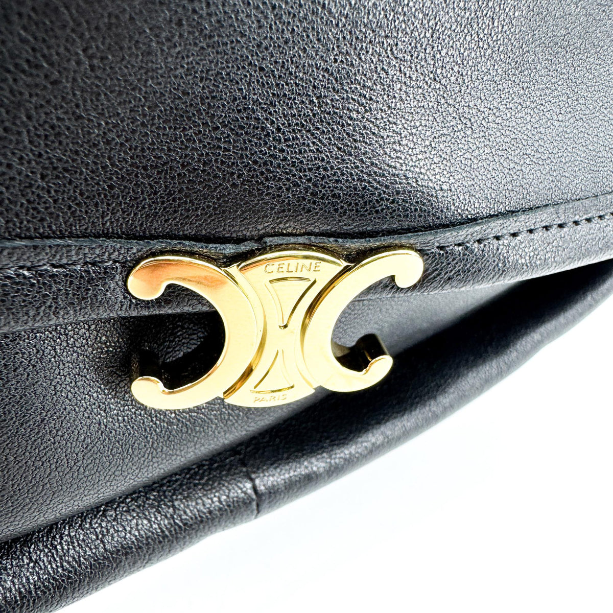 Celine Triomphe Soft Leather Crossbody Bag Black