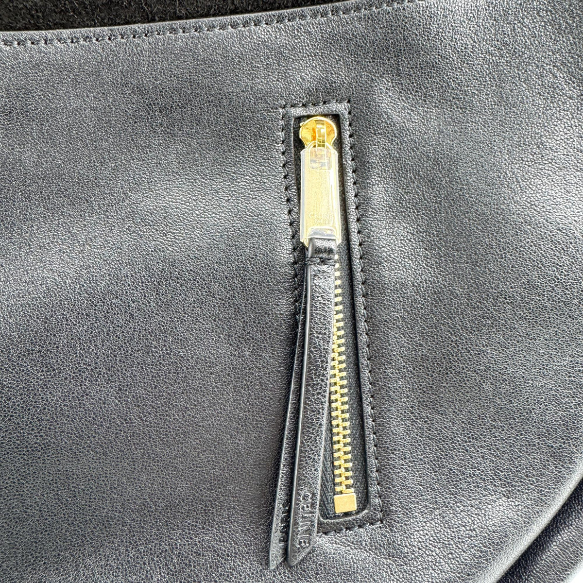 Celine Triomphe Soft Leather Crossbody Bag Black