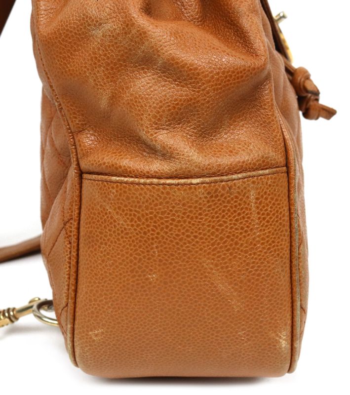 Chanel Brown Caviar Quilted CC Backpack