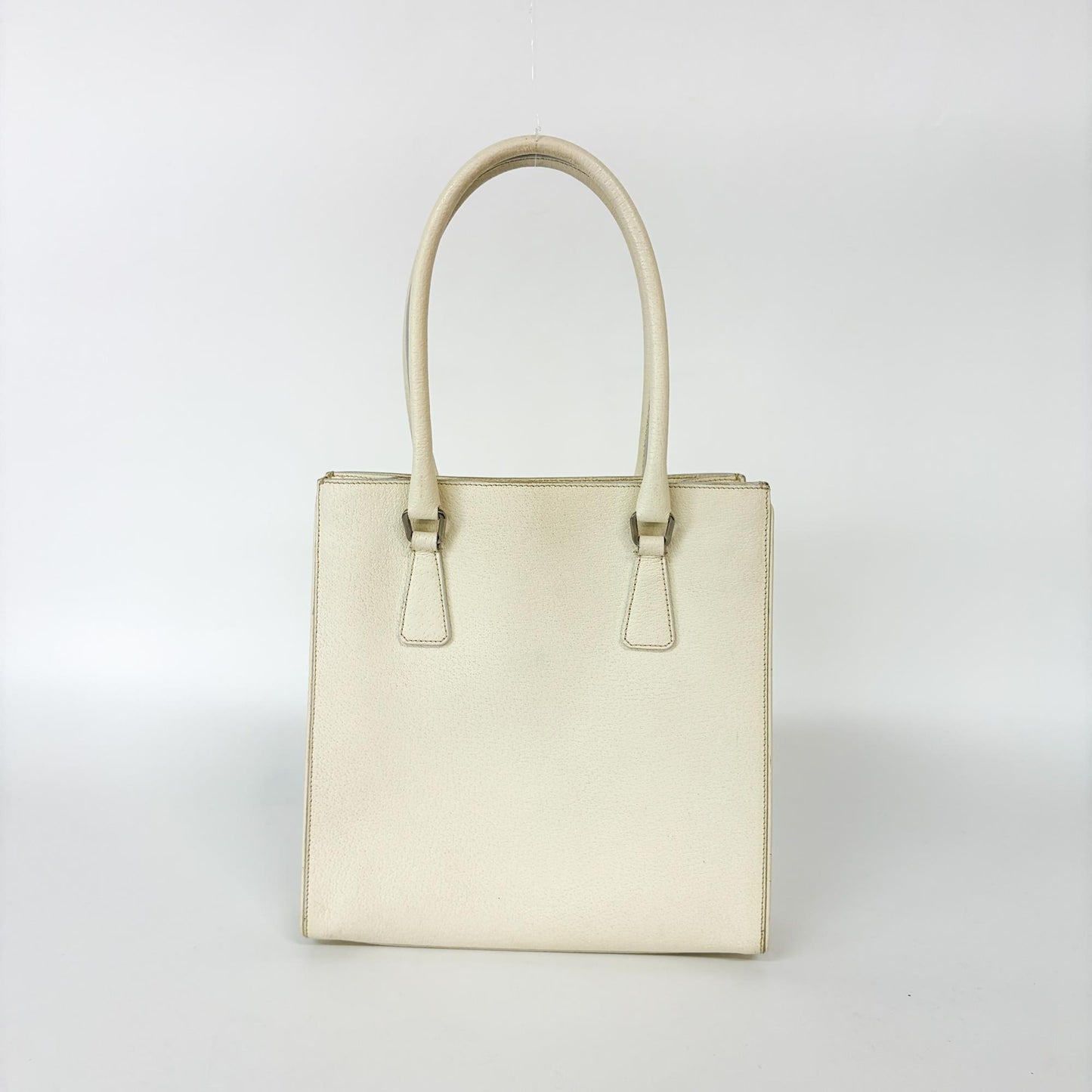 Prada Vitello Phoenix Leather Tote Bag Ivory