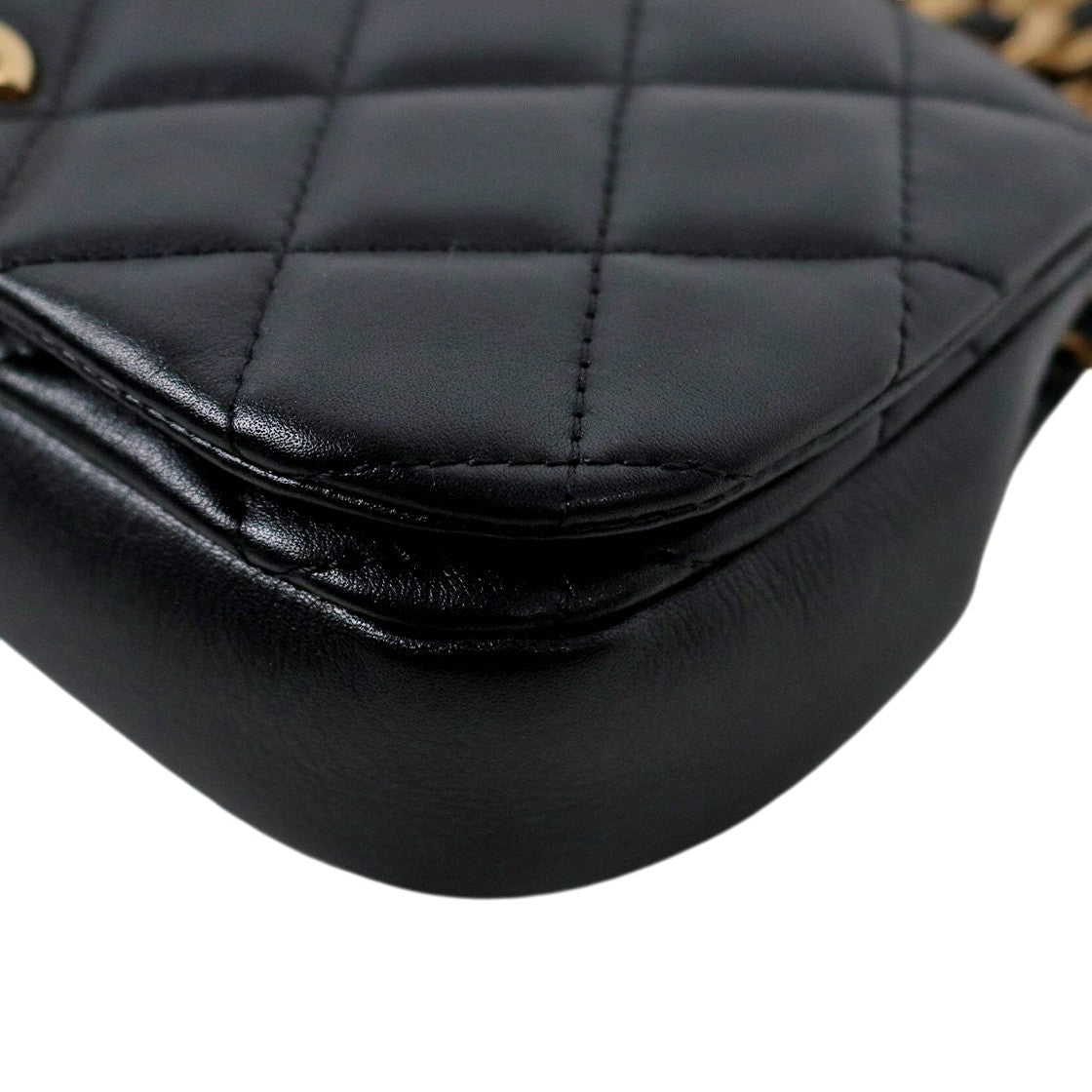Chanel Black Leather Mini Chain Crossbody Bag
