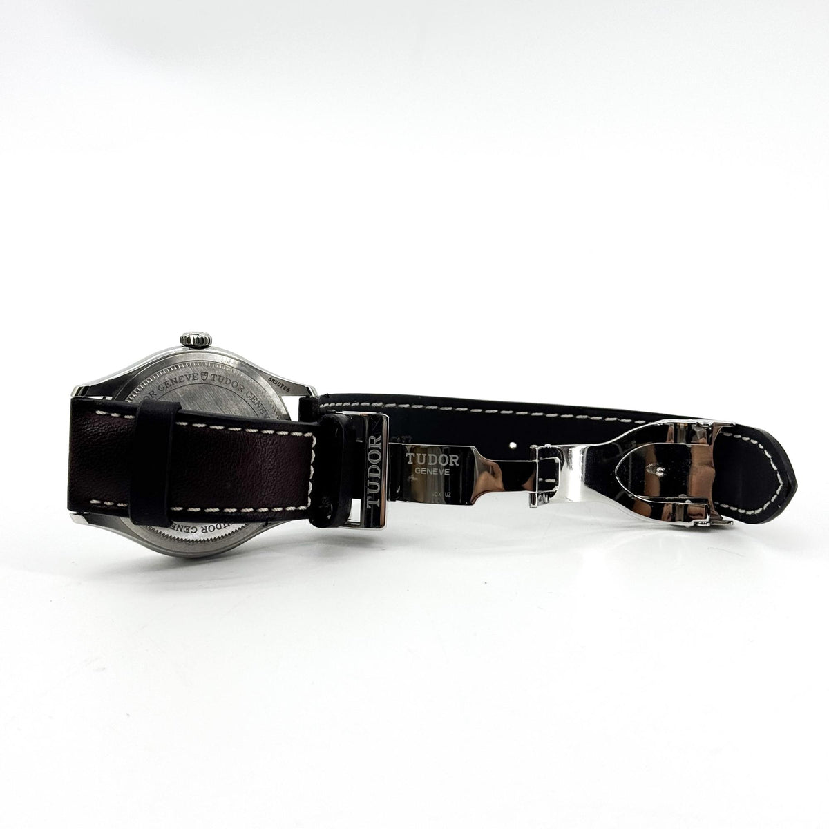 Tudor 1926 silver dial blue indices leather strap