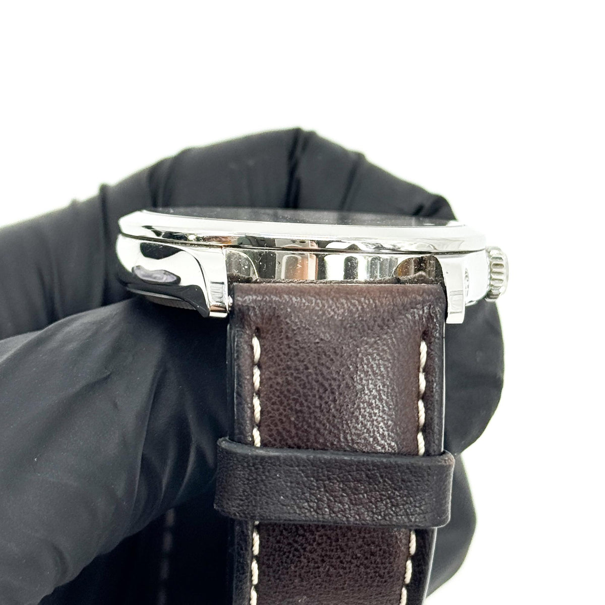 Tudor 1926 silver dial blue indices leather strap