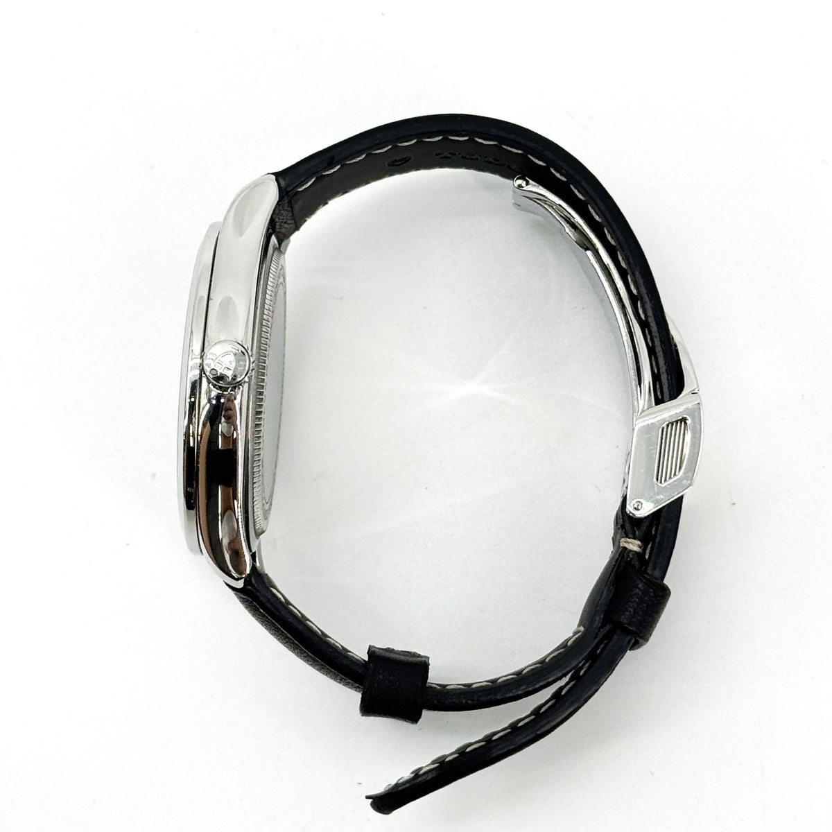 Tudor 1926 silver dial blue indices leather strap