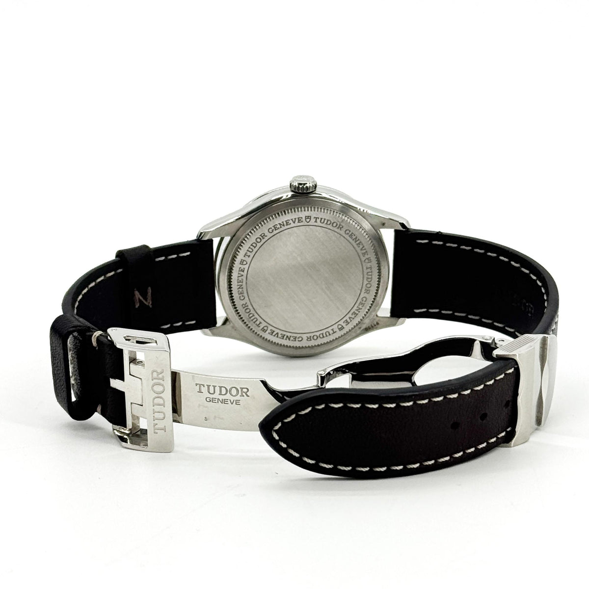 Tudor 1926 silver dial blue indices leather strap