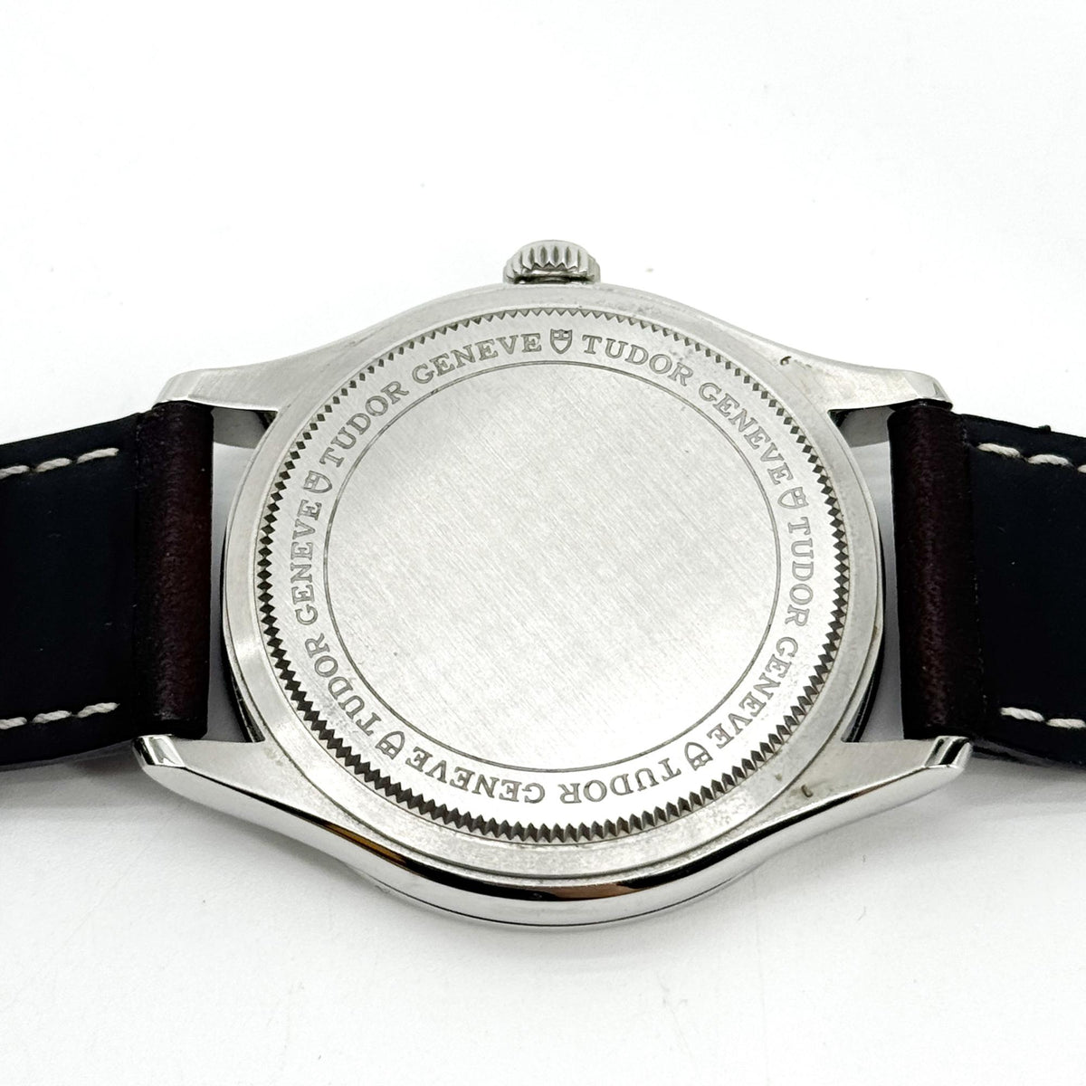 Tudor 1926 silver dial blue indices leather strap