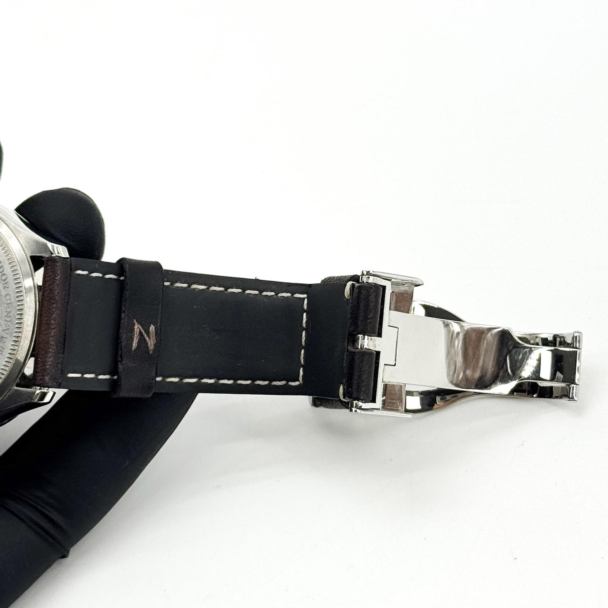 Tudor 1926 silver dial blue indices leather strap