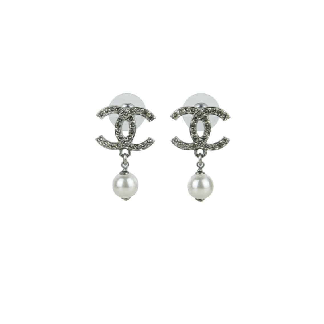 CC Pearl Crystal Drop Earrings