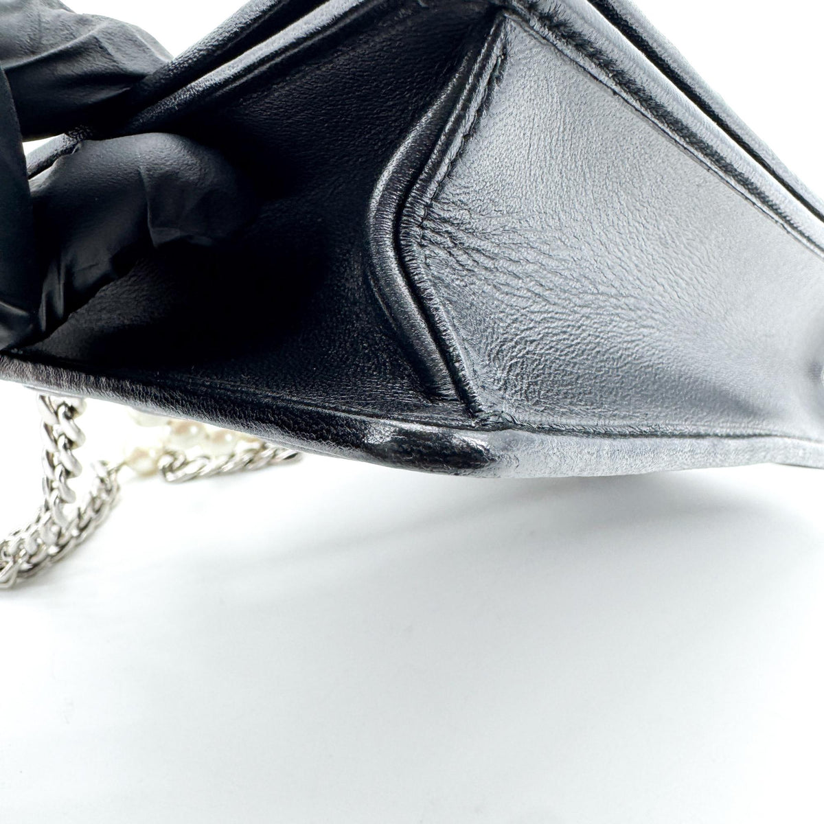 Miu Miu Matelassé Pearl Crossbody Bag Black