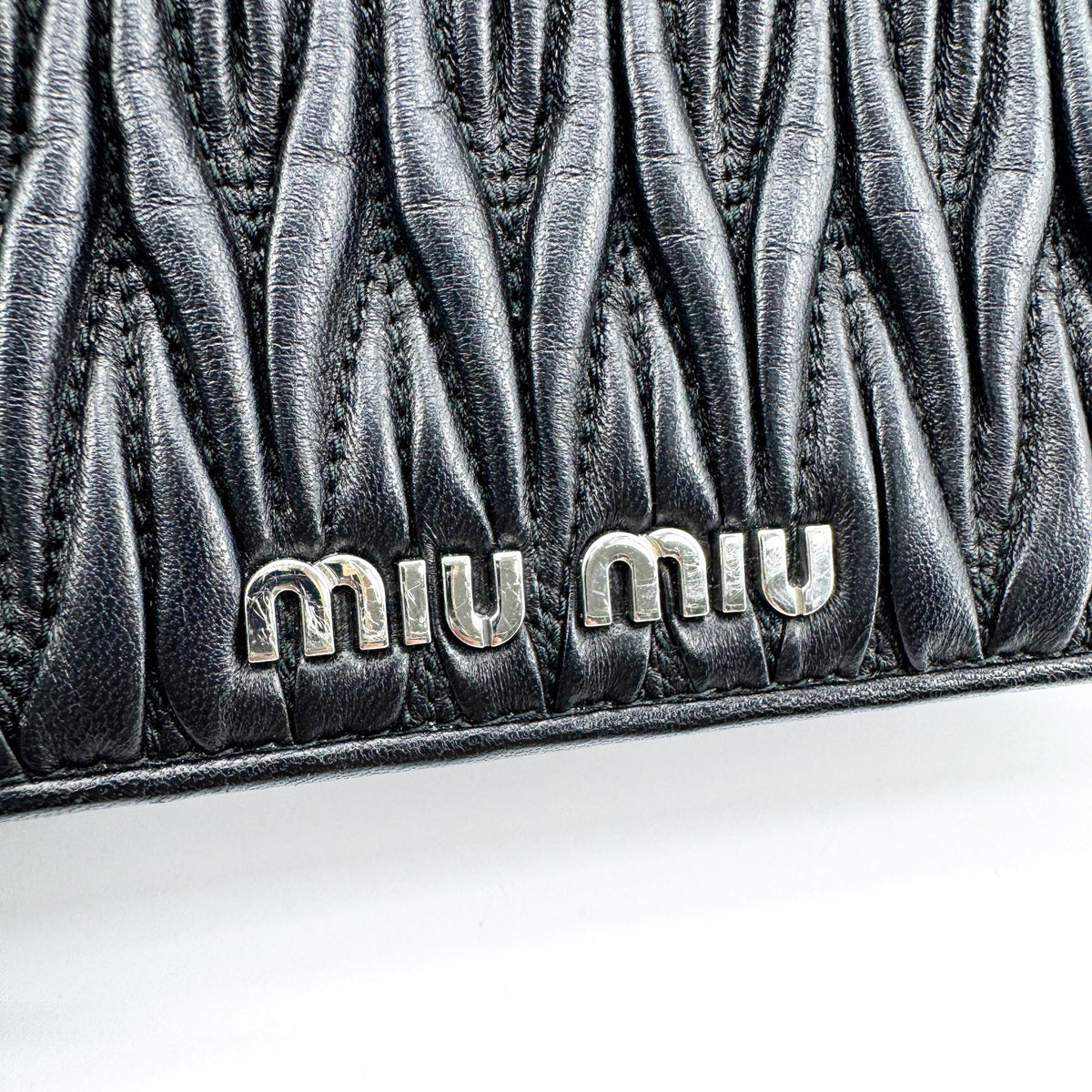 Miu Miu Matelassé Pearl Crossbody Bag Black
