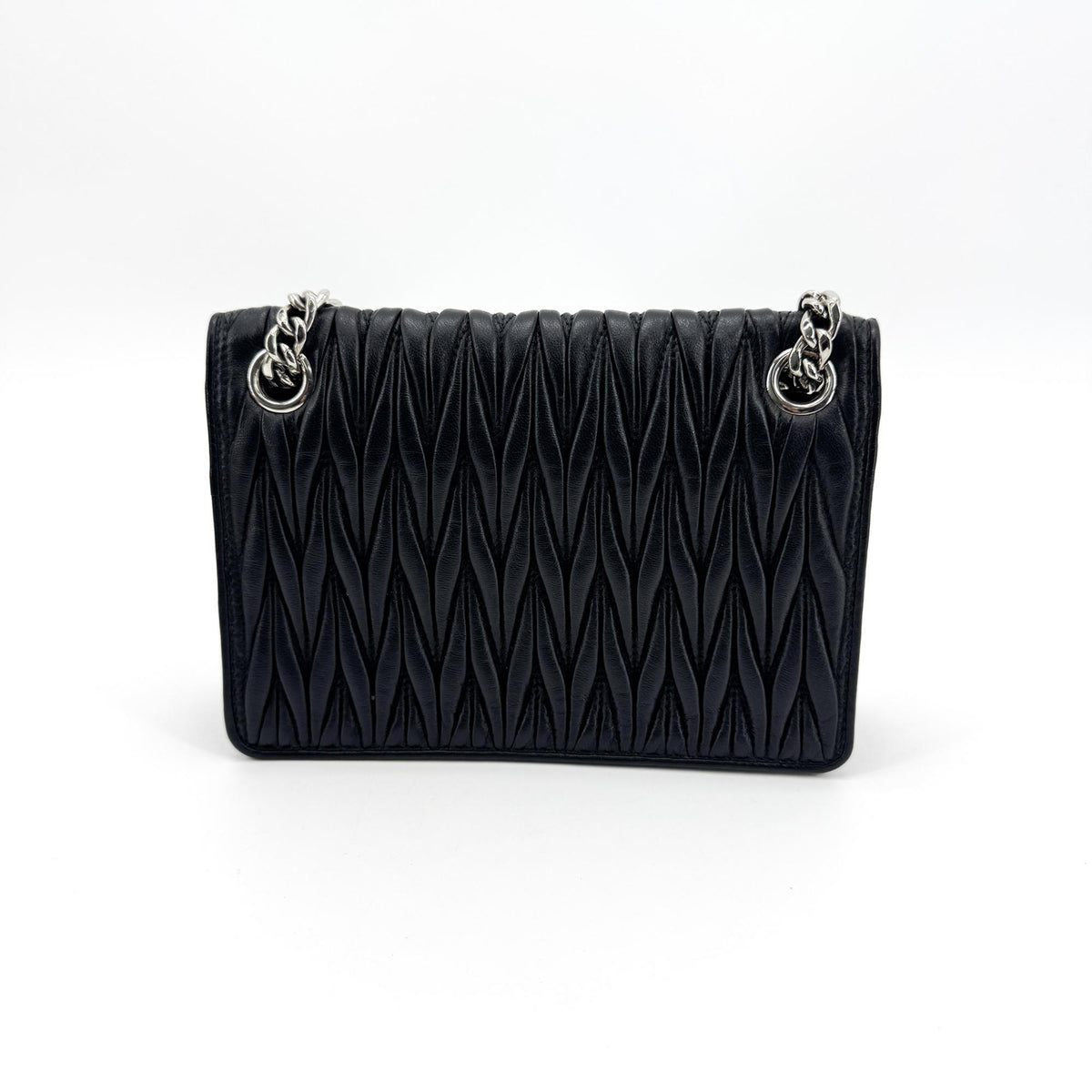 Miu Miu Matelassé Pearl Crossbody Bag Black