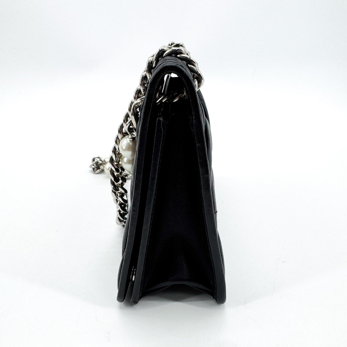 Miu Miu Matelassé Pearl Crossbody Bag Black