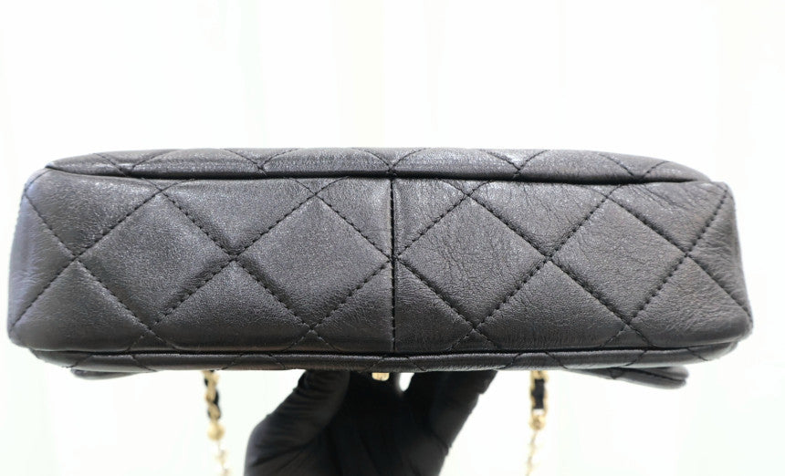 Black Pearl CC Pearl Flap Chain Shoulder Bag AS3001