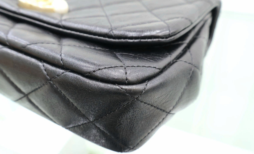 Black Pearl CC Pearl Flap Chain Shoulder Bag AS3001