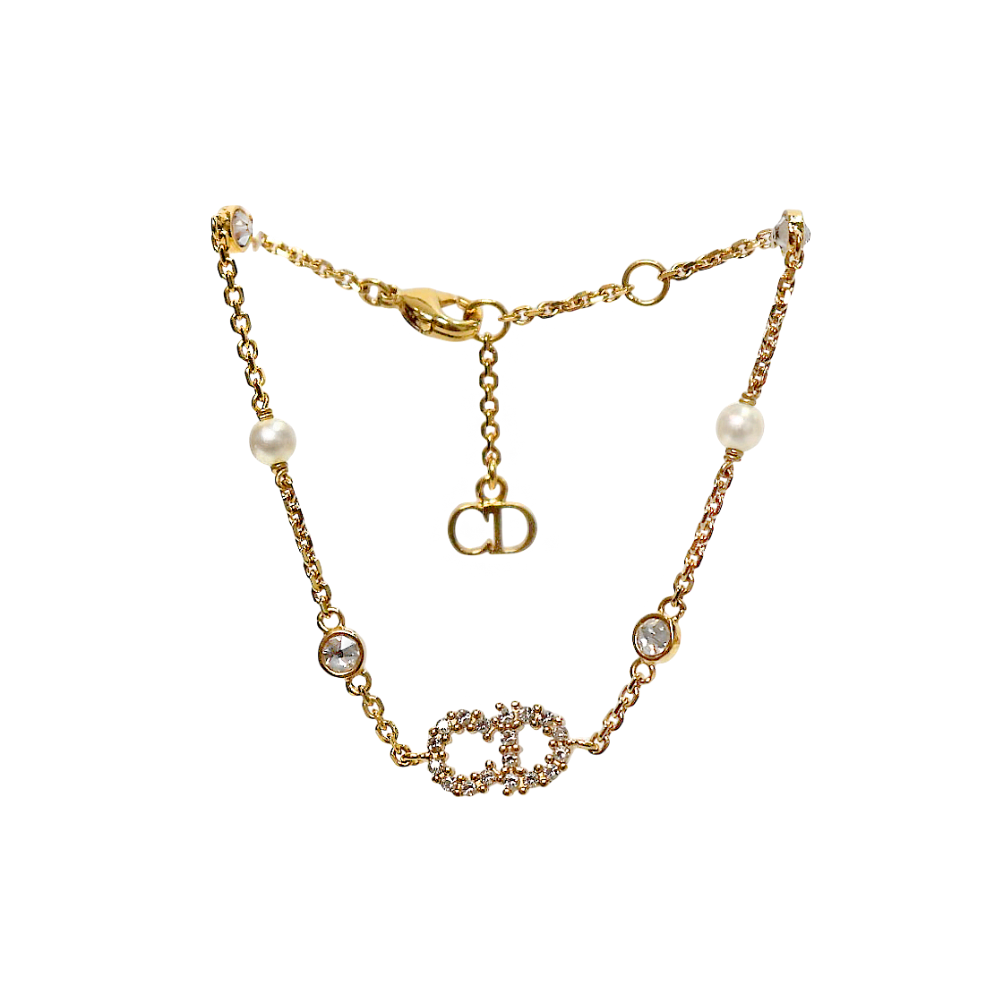 Dior Cubic Claire D Rune Gold Bracelet