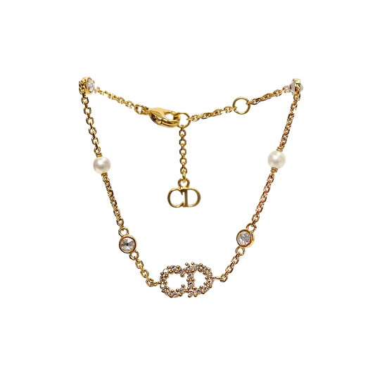 Dior Cubic Claire D Rune Gold Bracelet