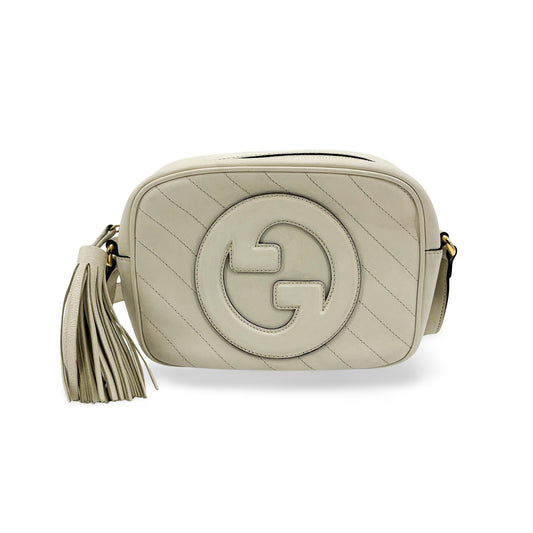 Gucci Soho Chevron Leather Disco Bag Ivory