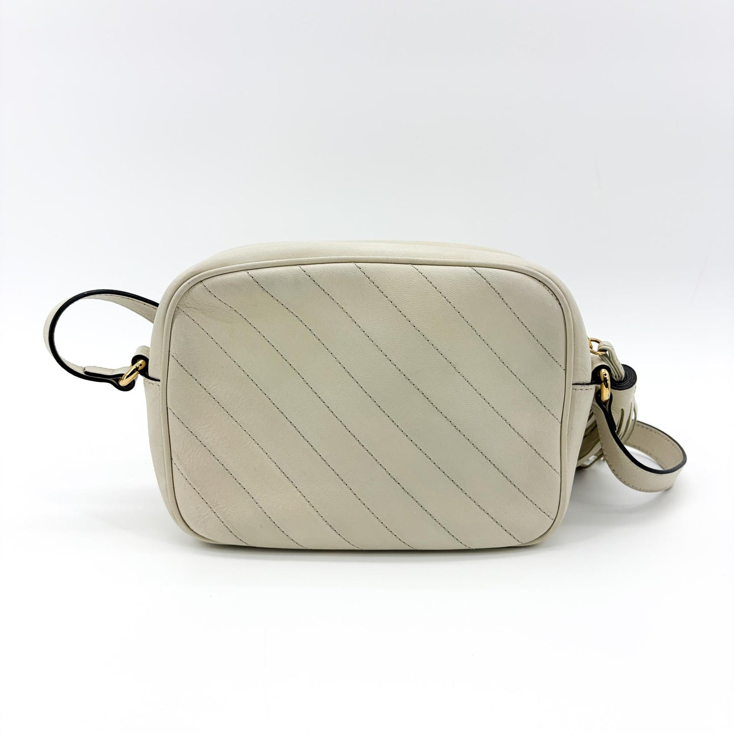 Gucci Soho Chevron Leather Disco Bag Ivory